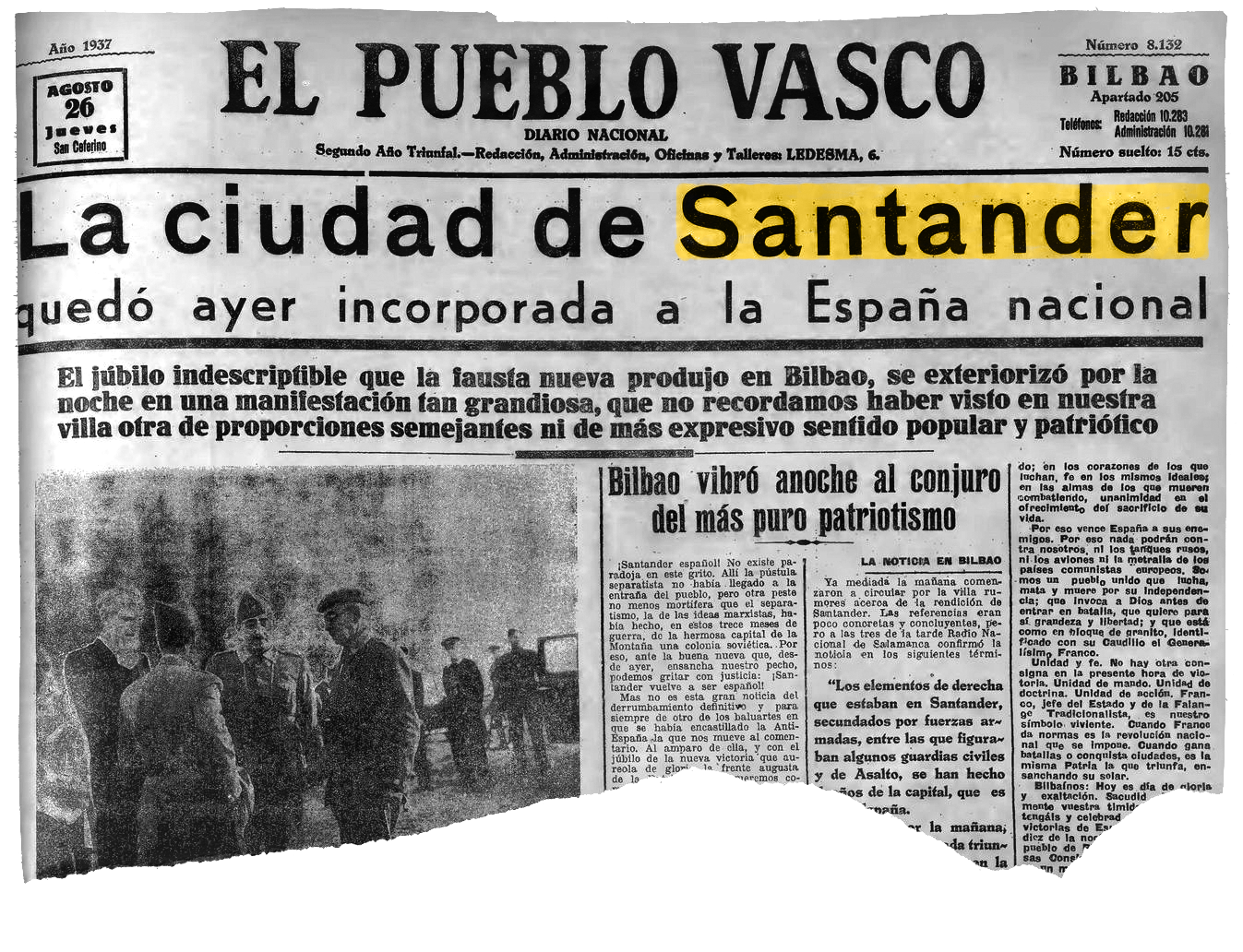 La caída de Santander